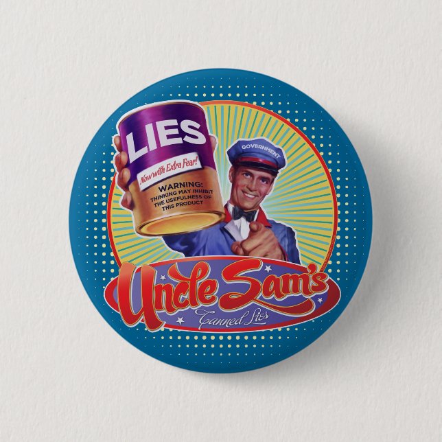 Badge Rond 5 Cm Mensonges de gouvernement ! Bouton (Devant)
