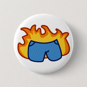 Badge Rond 5 Cm Menteur, menteur, pantalon sur le feu