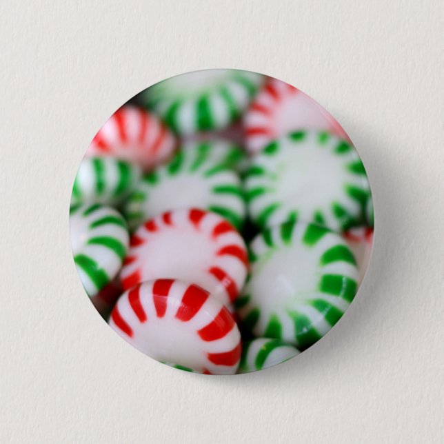 Badge Rond 5 Cm Menthes rouges et vertes de Noël (Devant)