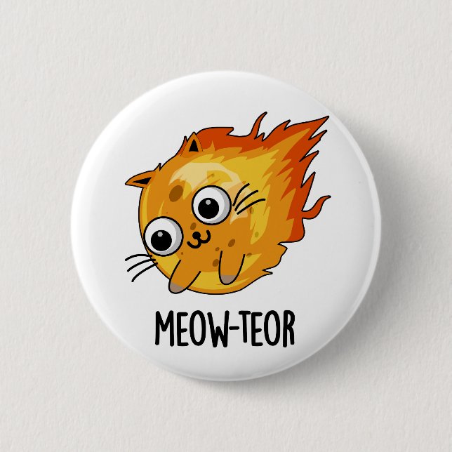 Badge Rond 5 Cm Meow-teor drôle Meteor Pun (Devant)