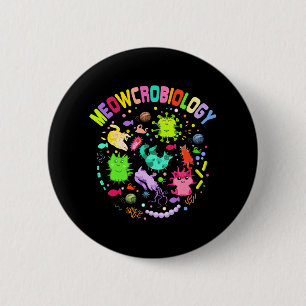 Badge Rond 5 Cm Méowcrobiologie Chat Meow Microbiologie Science