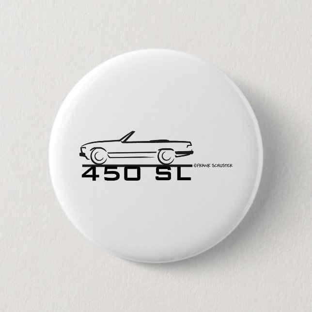 Badge Rond 5 Cm Mercedes 450SL (Devant)