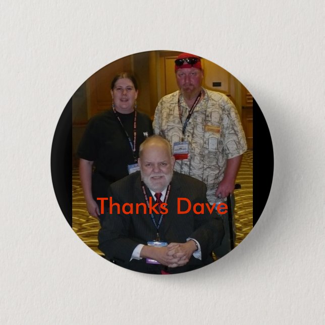 Badge Rond 5 Cm Merci Dave (Devant)
