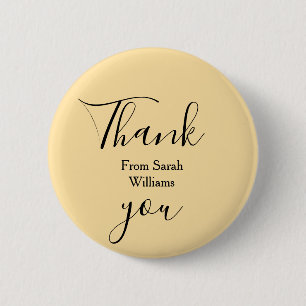 Badge Rond 5 Cm Merci de ajouter nom pastel jaune bohème mariage