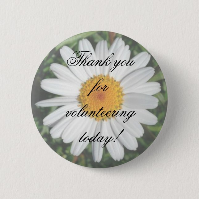 Badge Rond 5 Cm Merci de marguerite pour offrir aujourd'hui ! (Devant)