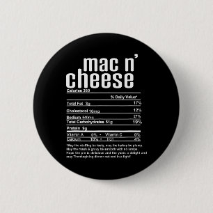 Badge Rond 5 Cm Merci de Noël Mac N Cheese Information Nutritionne