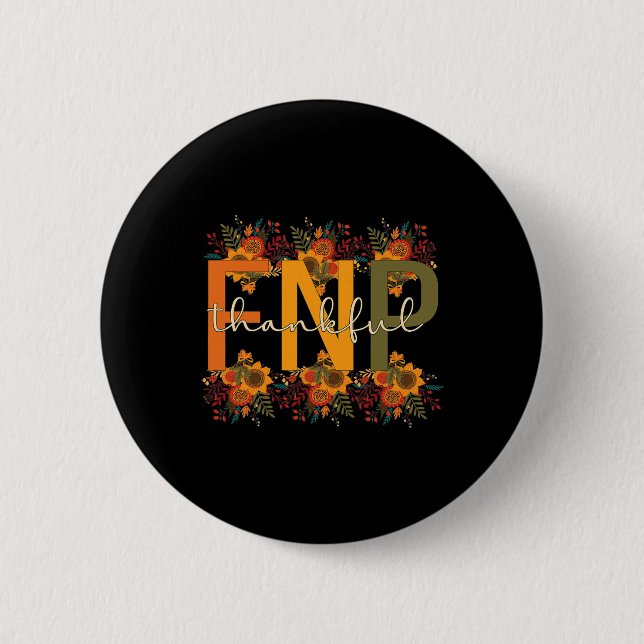 Badge Rond 5 Cm Merci FNP Thanksgiving Family Nurtione Pratitione (Devant)