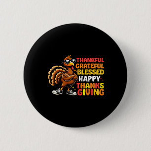 Badge Rond 5 Cm Merci Grateful Bon thanksgiving Turke