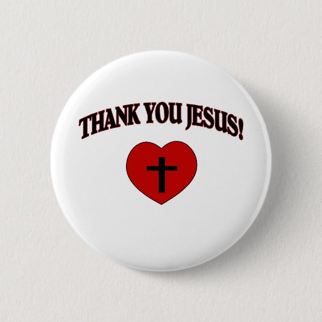 Badge Rond 5 Cm Merci Jésus (coeur) (Devant)