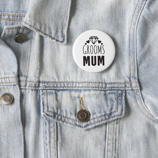 Badge Rond 5 Cm Merci Mère de la mariée Groom Fête Florale Cadeau (En situation)