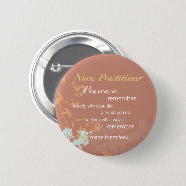 Badge Rond 5 Cm Merci Nurse Praticien, Brown (Devant & derrière)