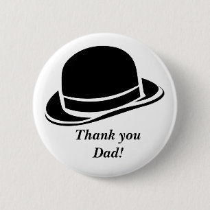 Badge Rond 5 Cm Merci Papa casquette noir