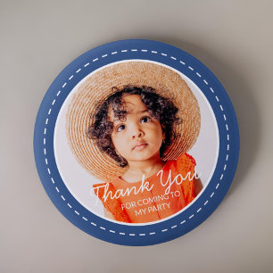 Badge Rond 5 Cm Merci Pour Venir Préppy Moderne Photo Personnalisé