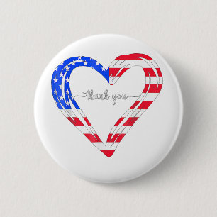 Badge Rond 5 Cm Merci pour votre drapeau Service American