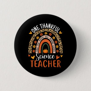 Badge Rond 5 Cm Merci professeur de sciences Thanksgiving Rainbow