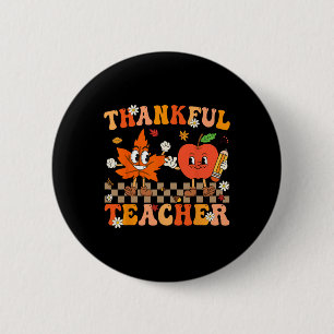 Badge Rond 5 Cm Merci Professeur Retro Super Thanksgiving Fall Wig