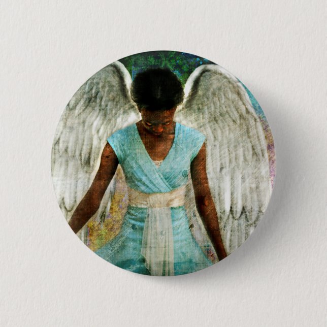 Badge Rond 5 Cm Mercis angéliques (Devant)