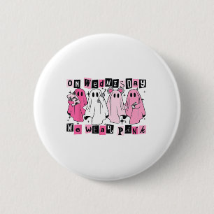 Badge Rond 5 Cm Mercredi, Nous Portons Un Joli Fantôme Rose Hallow