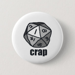 Badge Rond 5 Cm "Merde, 1" bouton