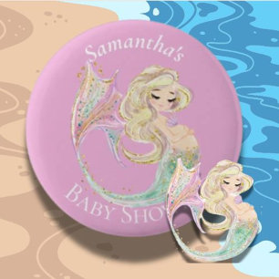 Badge Rond 5 Cm Mère Baby shower Sirène À Être