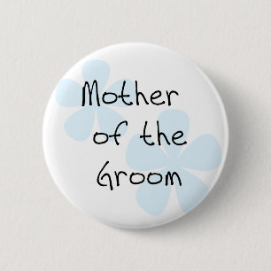 Badge Rond 5 Cm Mère bleue de fleurs de marié