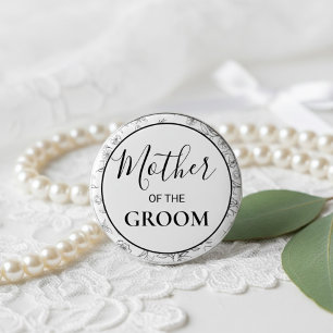 Badge Rond 5 Cm Mère botanique du marié pour la fête de mariage