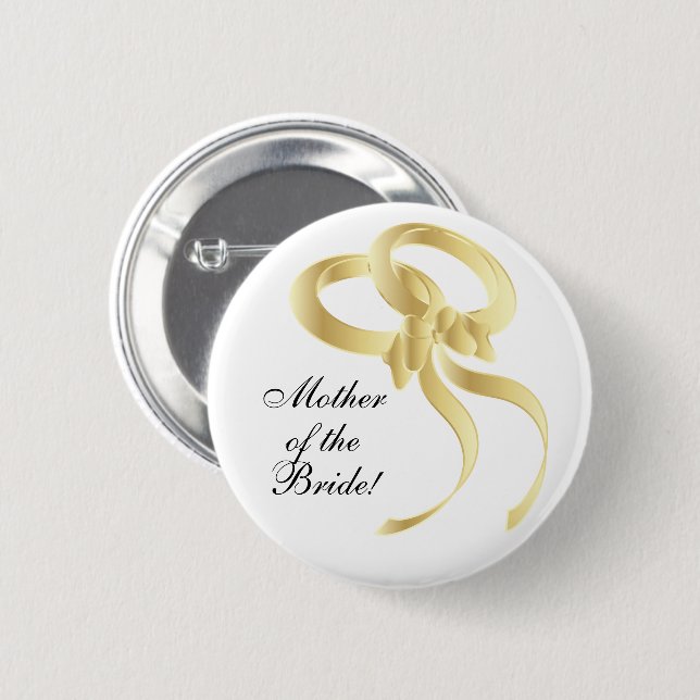 Badge Rond 5 Cm Mère de la jeune mariée (Devant & derrière)