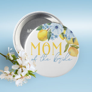 Badge Rond 5 Cm Mère de la mariée Shower de mariage au citron Épin
