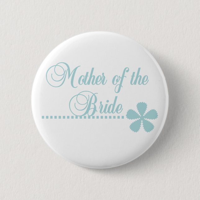 Badge Rond 5 Cm Mère de l'élégance de Teal de jeune mariée (Devant)