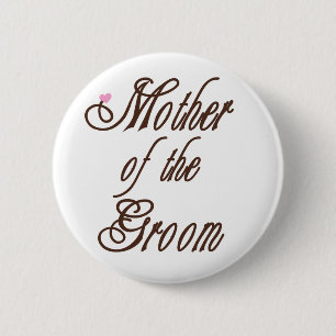 Badge Rond 5 Cm Mère des bruns chics de marié