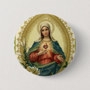 Badge Rond 5 Cm Mère douleureuse impeccable bénie de Vierge Marie