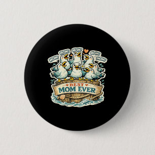 Badge Rond 5 Cm Mère drôle de femmes criant mouette Fête des mères
