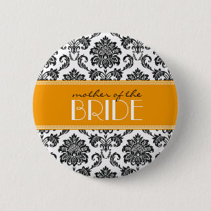 Badge Rond 5 Cm Mère du bouton de damassé de jeune mariée dans l'o