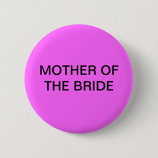 BADGE ROND 5 CM MÈRE DU BOUTON DE JEUNE MARIÉE (Devant)