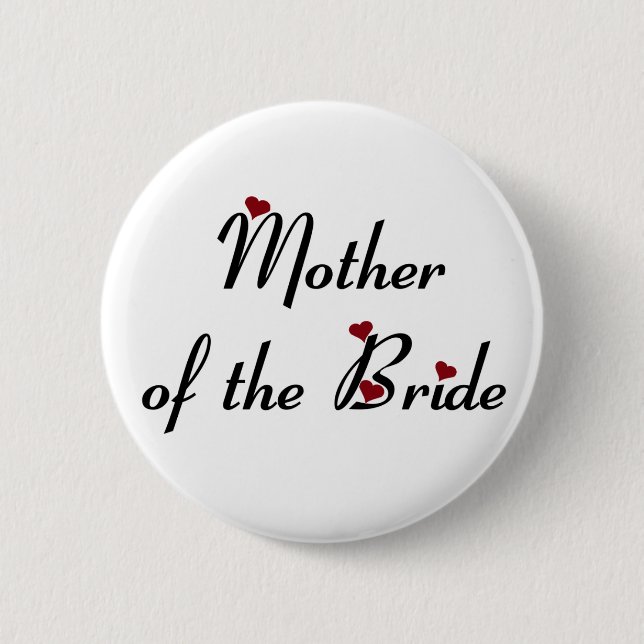 Badge Rond 5 Cm Mère du bouton de jeune mariée (Devant)