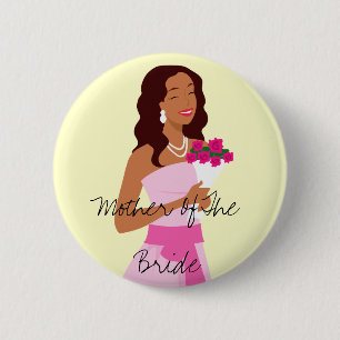 Badge Rond 5 Cm Mère du bouton de robe de mariage de rose de jeun