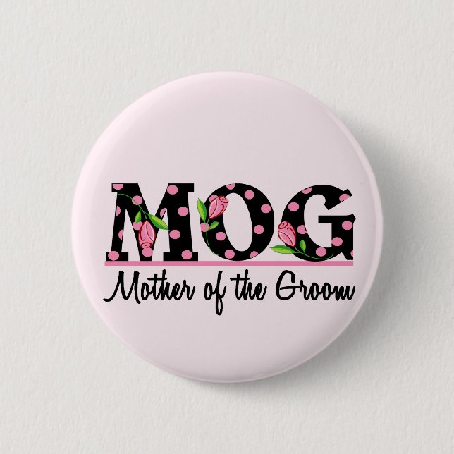 Badge Rond 5 Cm Mère du lettrage de tulipe du marié (MOG) (Devant)