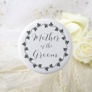 Badge Rond 5 Cm Mère du Mariage botanique de Groom Ivy
