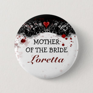 Badge Rond 5 Cm Mère du mariage de Halloween d'éclaboussure de
