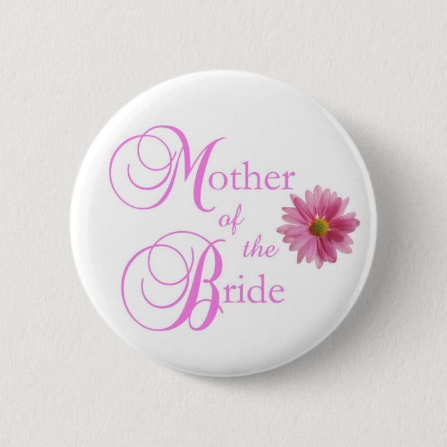 Badge Rond 5 Cm Mère du Pin de jeune mariée (Devant)