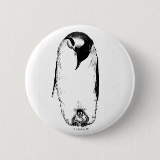 Badge Rond 5 Cm Mère et poussin de pingouin