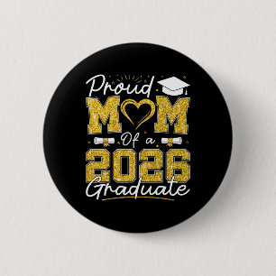 Badge Rond 5 Cm Mère fière d'un diplômé senior 2026 Fami