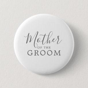 Badge Rond 5 Cm Mère minimale en argent de la Fête des mariées de