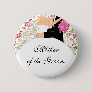 Badge Rond 5 Cm Mère nuptiale de partie du bouton de jeune