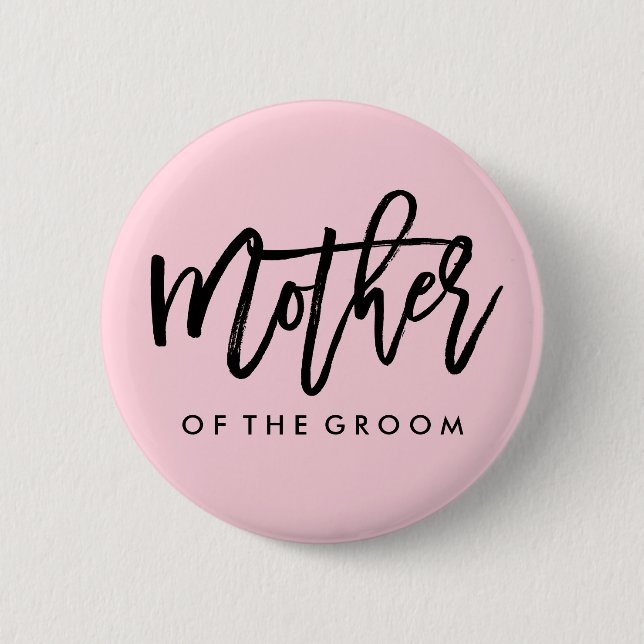 Badge Rond 5 Cm Mère nuptiale moderne de partie du marié (Devant)