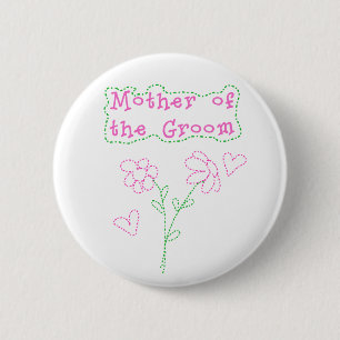 Badge Rond 5 Cm Mère rose de fleurs de marié