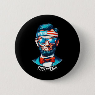 Badge Rond 5 Cm Merica Ouais Abraham Lincoln 4 juillet