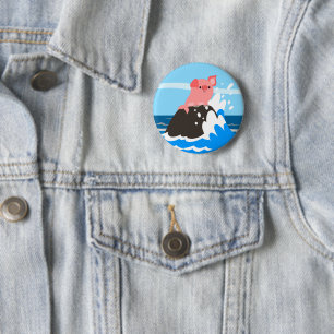 Badge Rond 5 Cm Merpion de dessin mignon sur un insigne de bouton