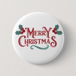 Badge Rond 5 Cm Merry Christmas Button – Holiday Cheer Accessory