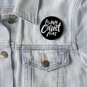 Badge Rond 5 Cm Merry CHRISTmas Déclaration Christian Jesus